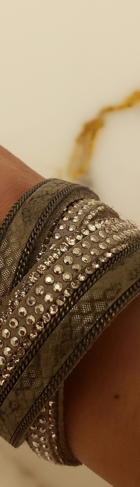 Pleather bangle with jewels (2 for 15)